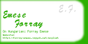 emese forray business card